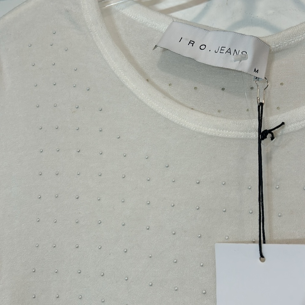IRO JEANS OVERSIZED PEARL DUST WHITE SHORT SLEEVE T-SHIRT RELAXED MEDIUM NEW